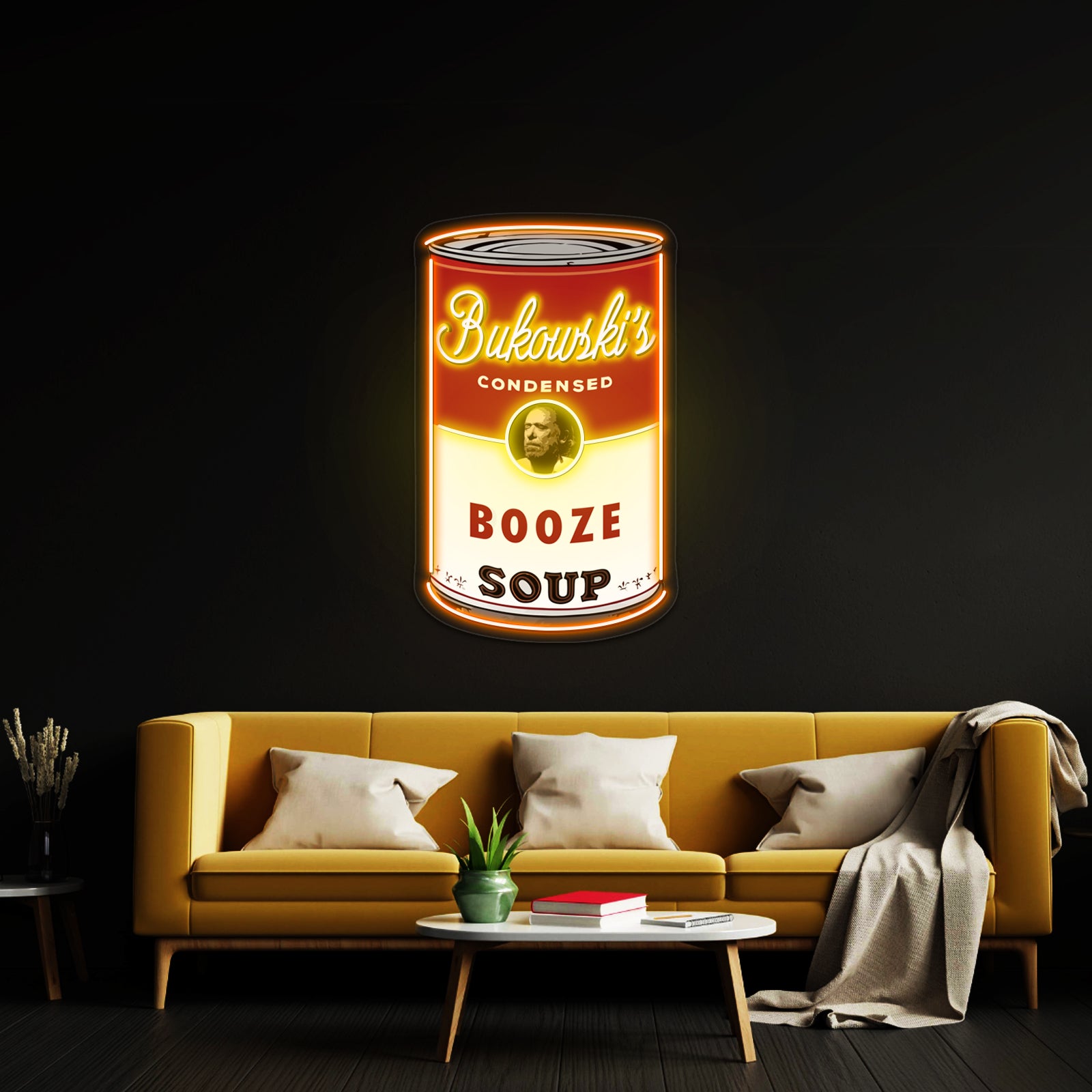 Bukowski Booze Soup Artwork Business Neon Sign | Shineneon