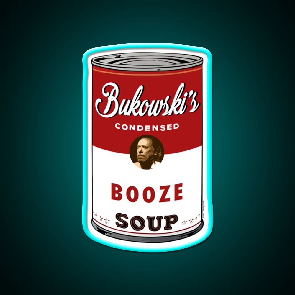 Bukowski Booze Soup Beer Bar Decor Led Neon Sign Rgb Color - Size and dimension reference