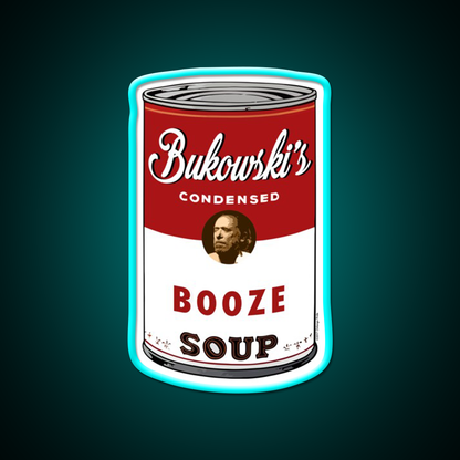 Bukowski Booze Soup Beer Bar Decor Led Neon Sign Rgb Color - Size and dimension reference