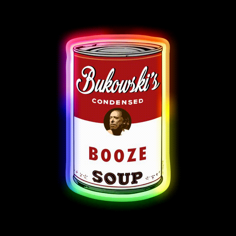 Bukowski Booze Soup Beer Bar Decor Led Neon Sign Rgb Color - LED neon sign close-up detail