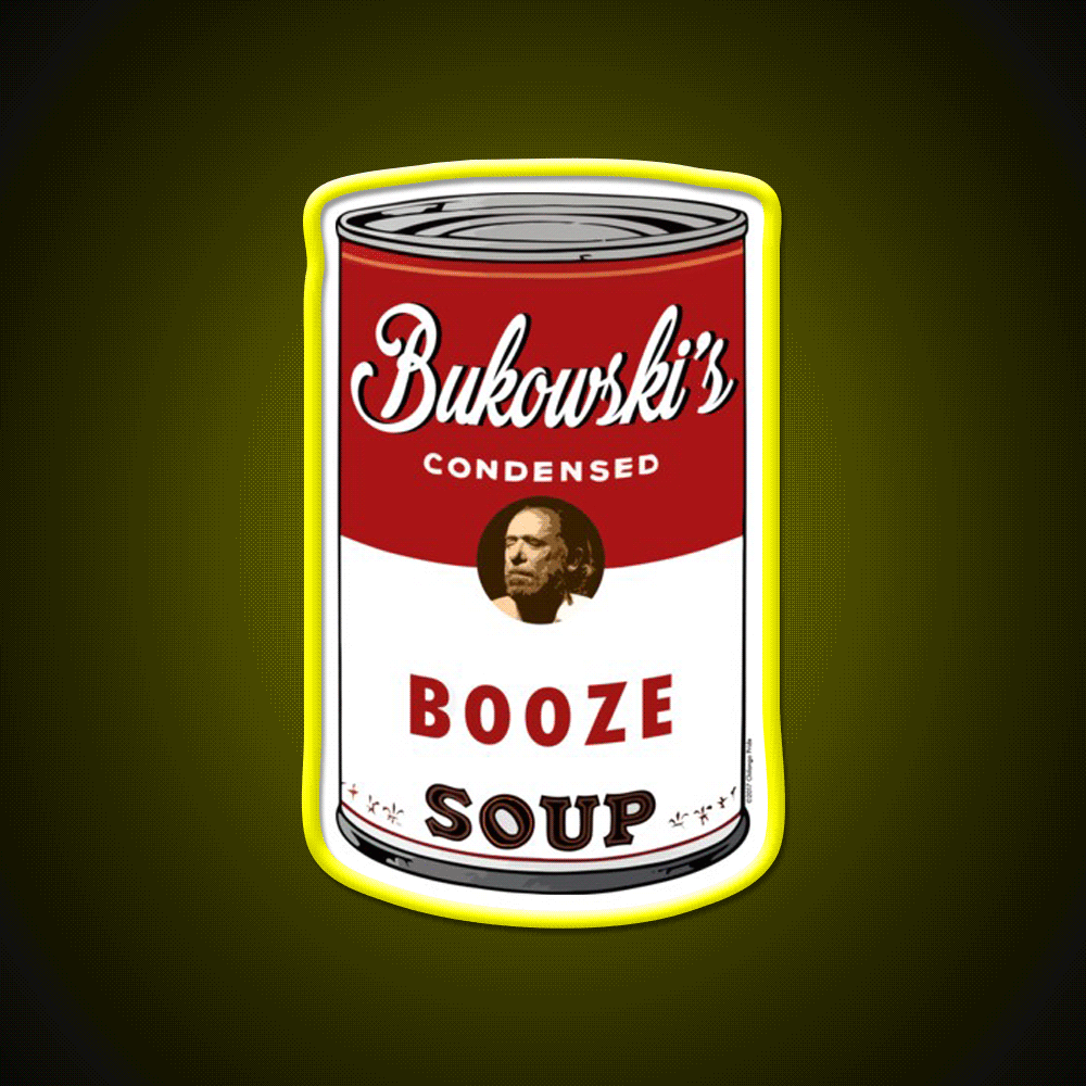 Bukowski Booze Soup Beer Bar Decor Led Neon Sign Rgb Color
