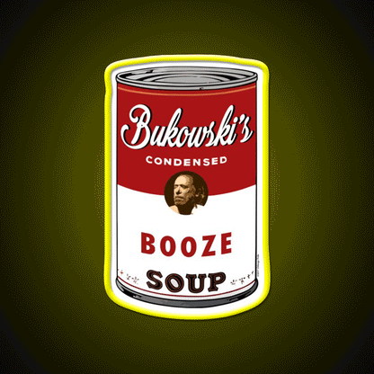 Bukowski Booze Soup Beer Bar Decor Led Neon Sign Rgb Color
