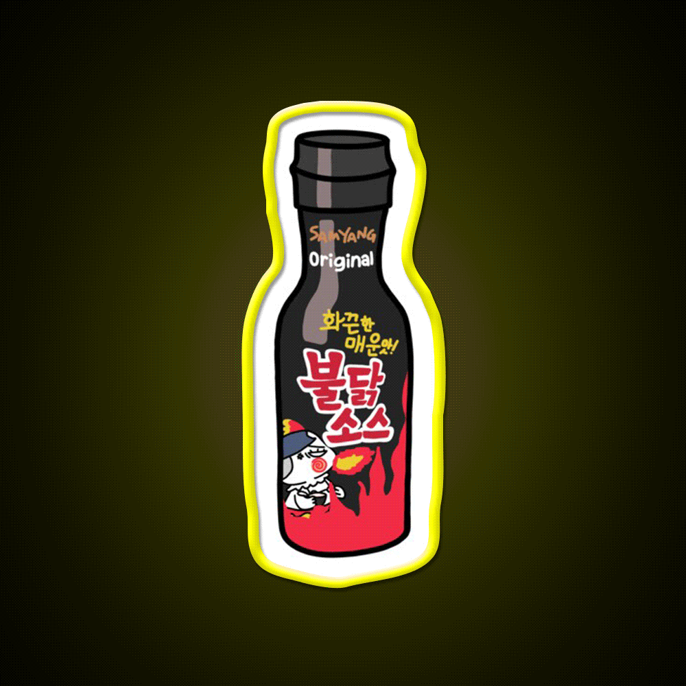 Buldak Sauce Snack Food Led Neon Sign Rgb Color - Custom LED neon sign front view