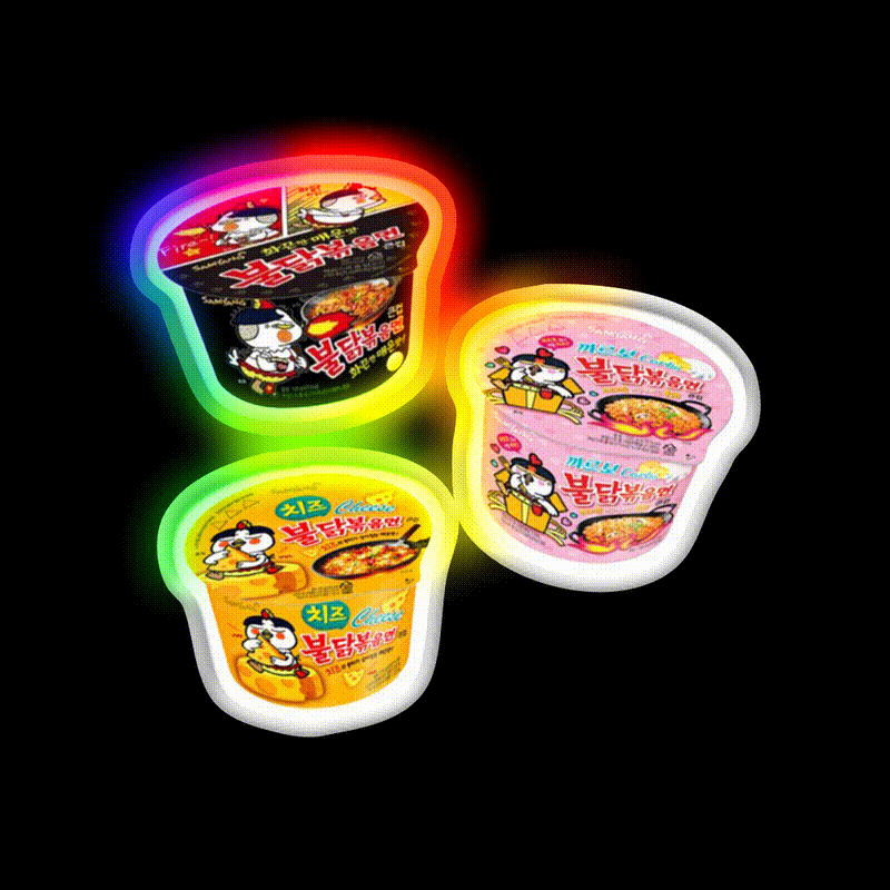 Buldak Stir Fried Noodles Snack Food Led Neon Sign Rgb Color