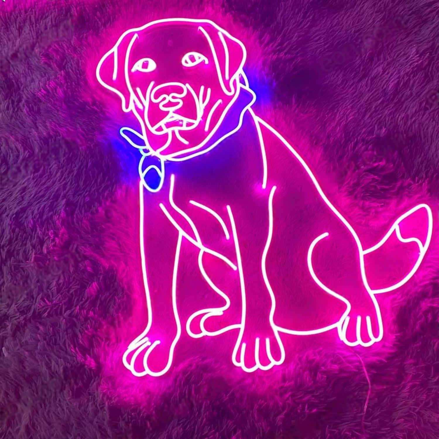 Bull Dog Pink Blue Led Neon Sign For Home Pet Shop Dog Lover Decor | Shineneon
