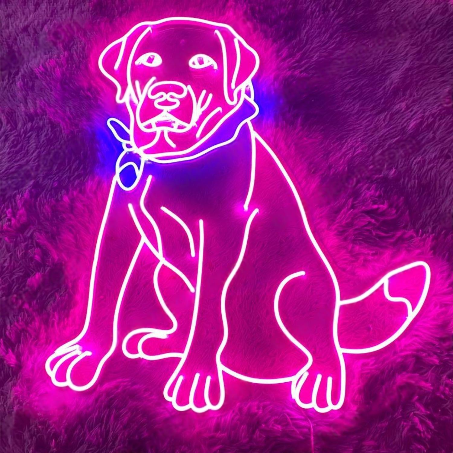 Bull Dog Pink Blue Led Neon Sign For Home Pet Shop Dog Lover Decor | Shineneon