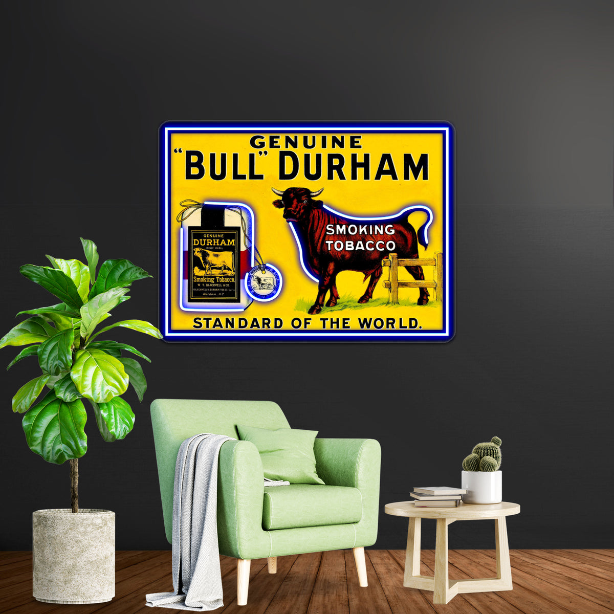Bull Durham Vintage Smoking Tobacco Advertising Print Wall Artwork Neon Signs | Shineneon