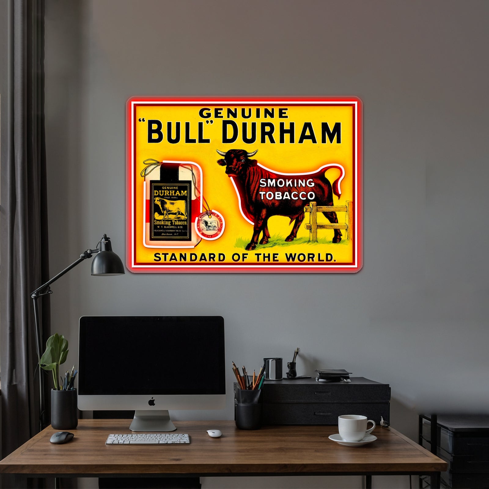 Bull Durham Vintage Smoking Tobacco Advertising Print Wall Artwork Neon Signs | Shineneon