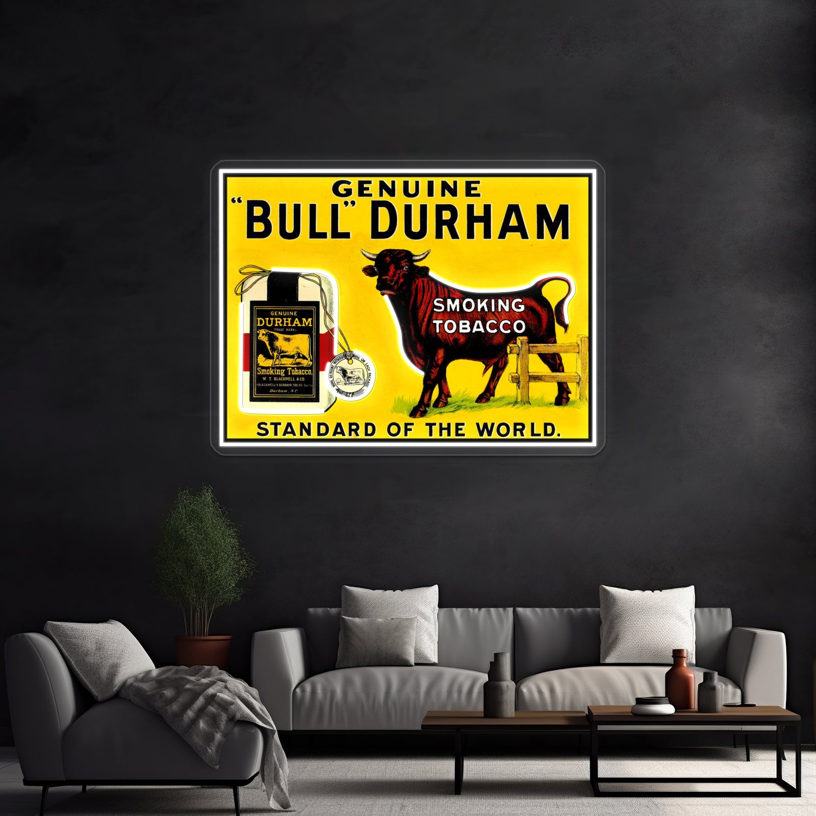 Bull Durham Vintage Smoking Tobacco Advertising Print Wall Artwork Neon Signs | Shineneon