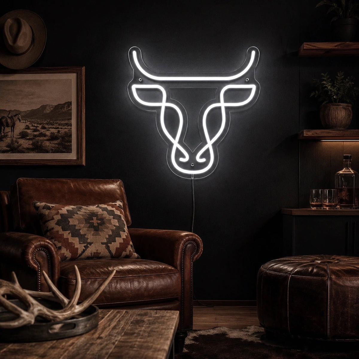 Bull Head LED Neon Sign Man Cave Neon Sign - Shineneon