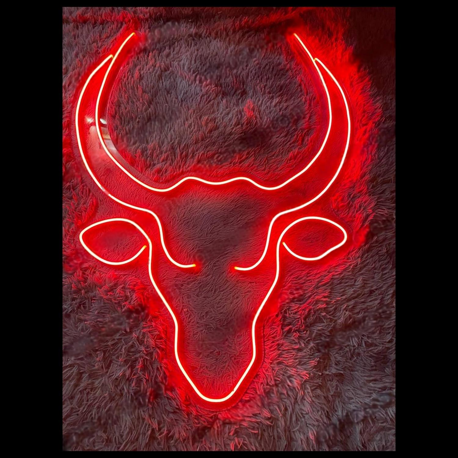 Bull Head Red Led Neon Sign For Bar Restaurant Home Decor | Shineneon