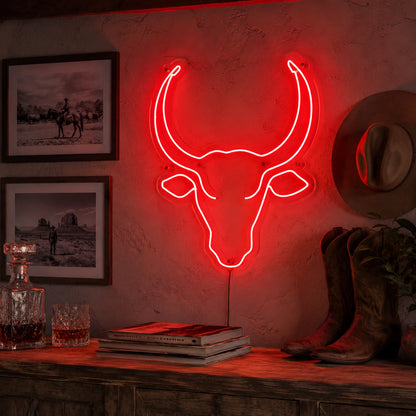 Bull Head Smokehouse Neon Sign LED Neon Sign real lifestyle scene