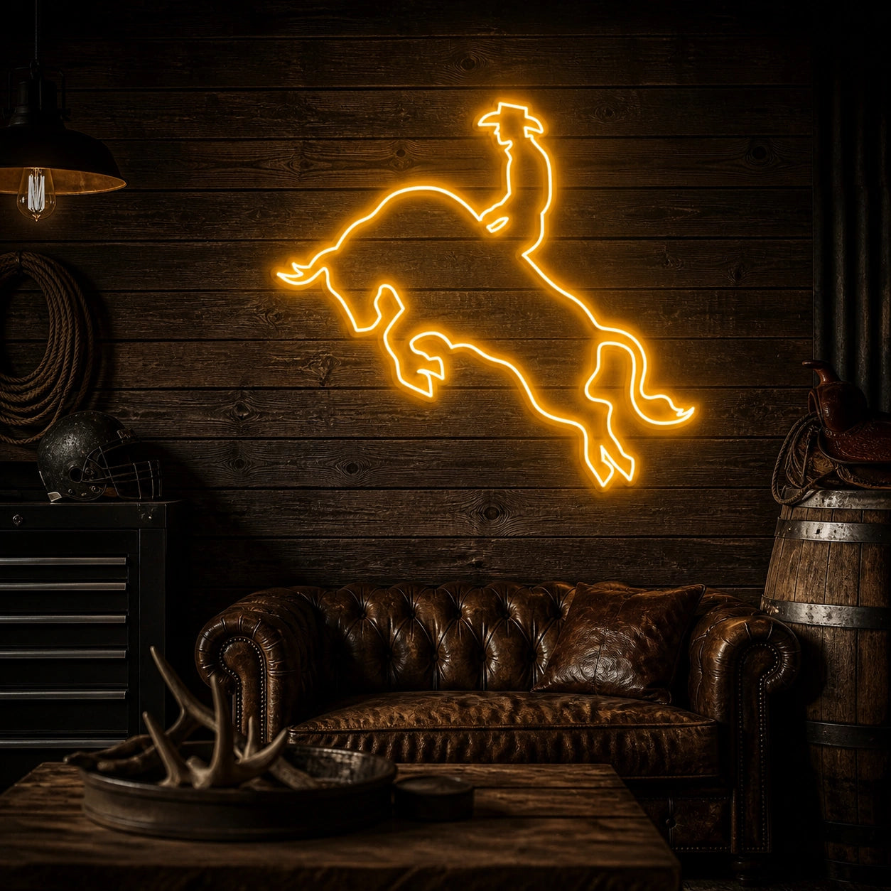 Bull Rider Vintage LED Neon Sign high-converting product image