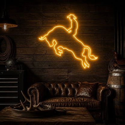 Bull Rider Vintage LED Neon Sign high-converting product image