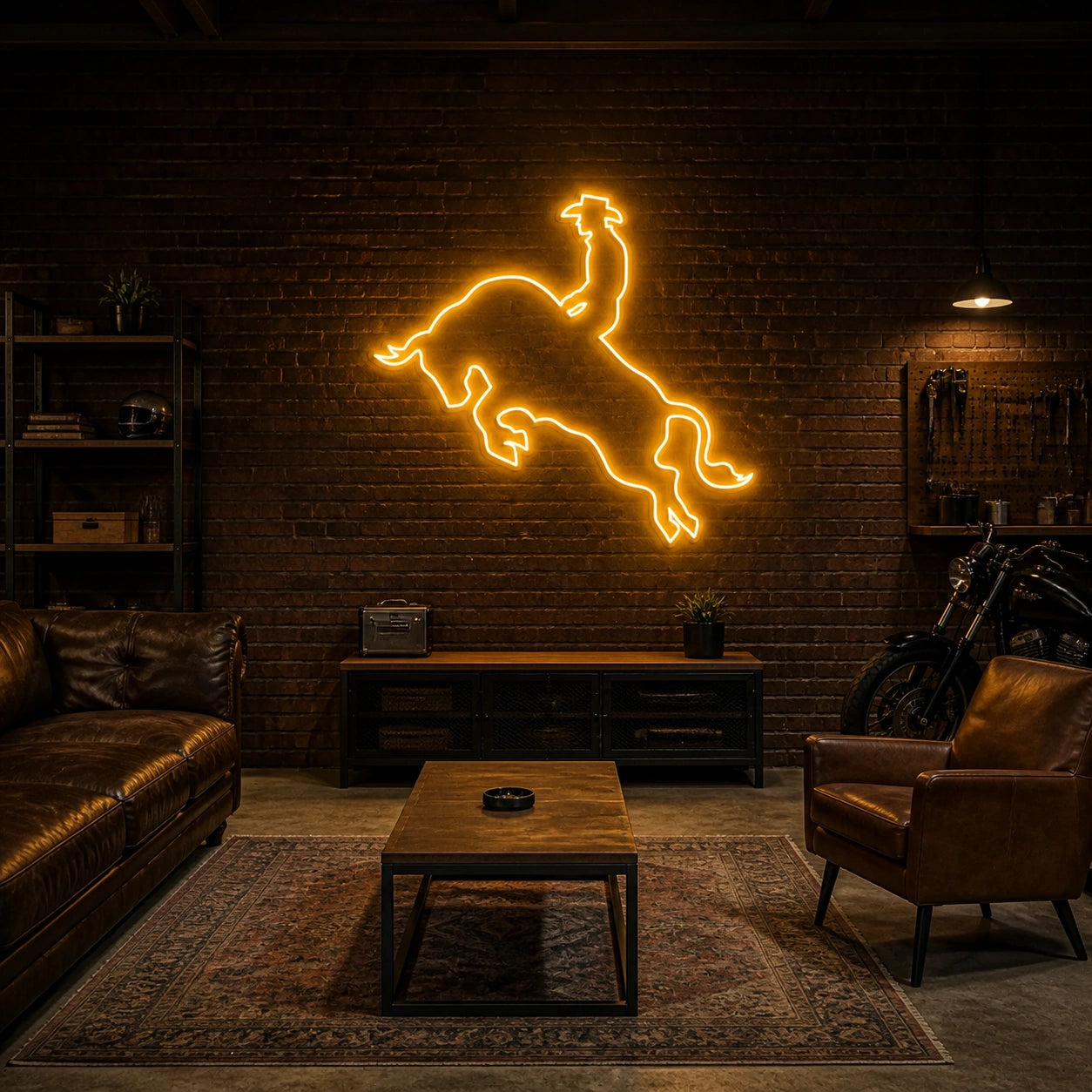 Bull Rider Vintage LED Neon Sign size image
