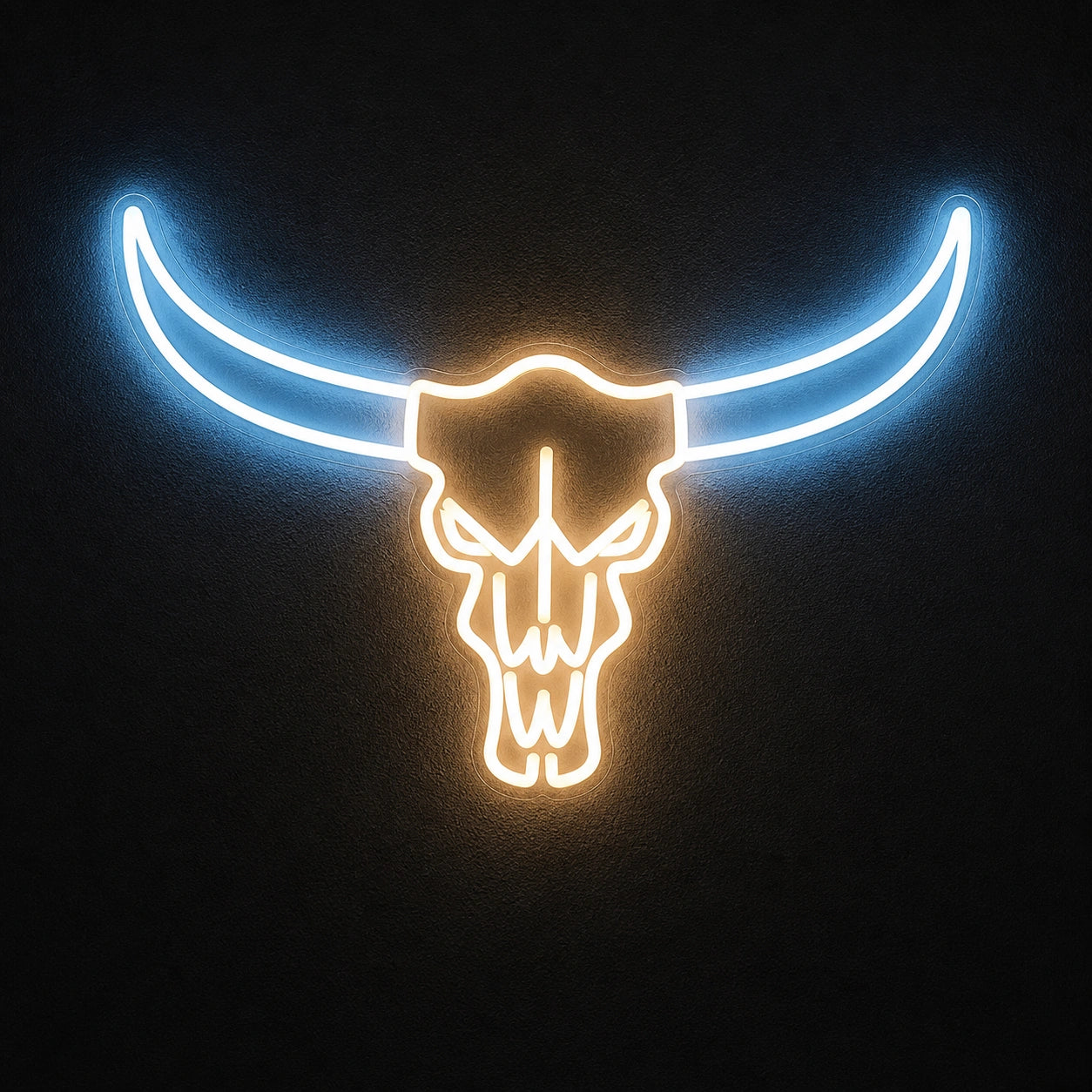 Bull Skull Long Horns Vintage LED Neon Sign main product image