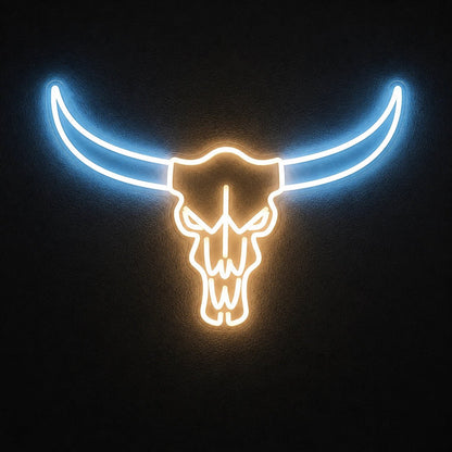 Bull Skull Long Horns Vintage LED Neon Sign - Shineneon