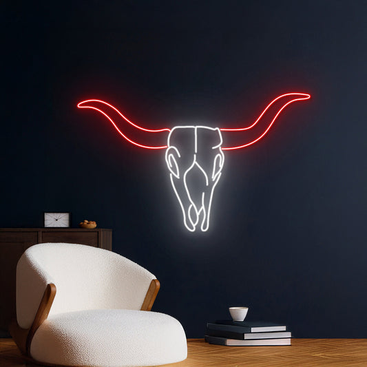 Bull Skull Neon Sign