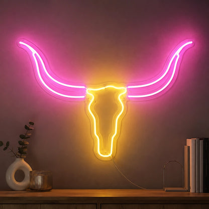 Bull Skull Neon Sign Wall Art LED Neon Sign high-converting product image