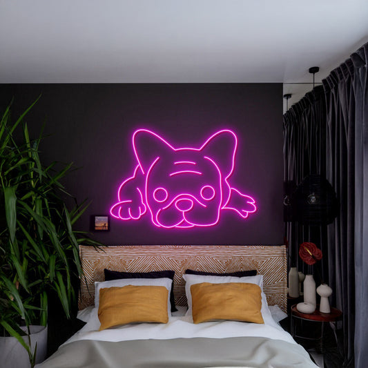 Bulldog Neon Sign Custom Led Lights For Home Pet Room Wall Decoration