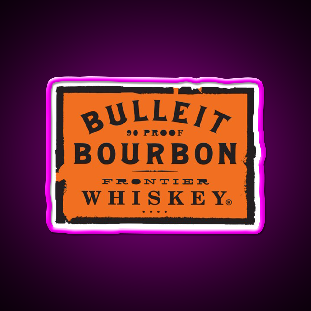 Bulleit Bourbon Cocktail Bar Decor Led Neon Sign Rgb Color - Neon sign mounted on wall in room