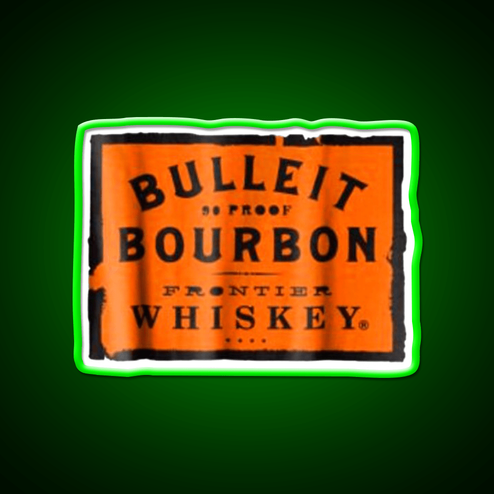 Bulleit Bourbon Frontier Whiskey Wine Whiskey Drink Bar Led Neon Sign Rgb Color - Shineneon