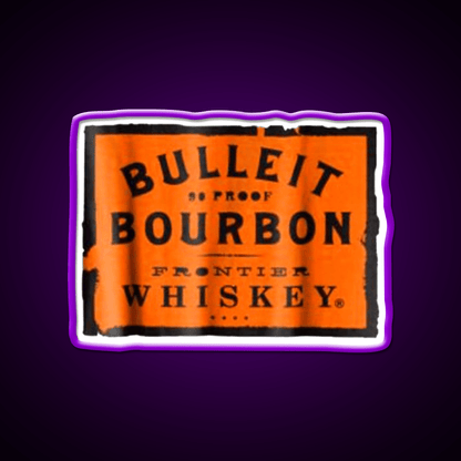 Bulleit Bourbon Frontier Whiskey Wine Whiskey Drink Bar Led Neon Sign Rgb Color - Shineneon