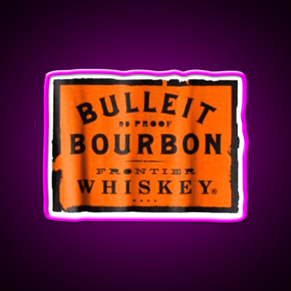 Bulleit Bourbon Frontier Whiskey Wine Whiskey Drink Bar Led Neon Sign Rgb Color - Shineneon
