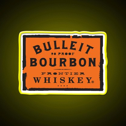 Bulleit Bourbon Whiskey Drink Bar Led Neon Sign Rgb Color