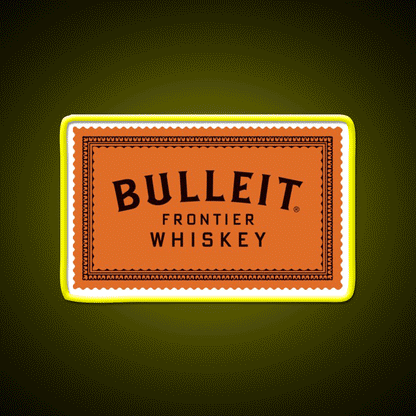 Bulleit Bourbon Whiskey Drink Bar Led Neon Sign Wall Art Rgb Color - Custom LED neon sign front view