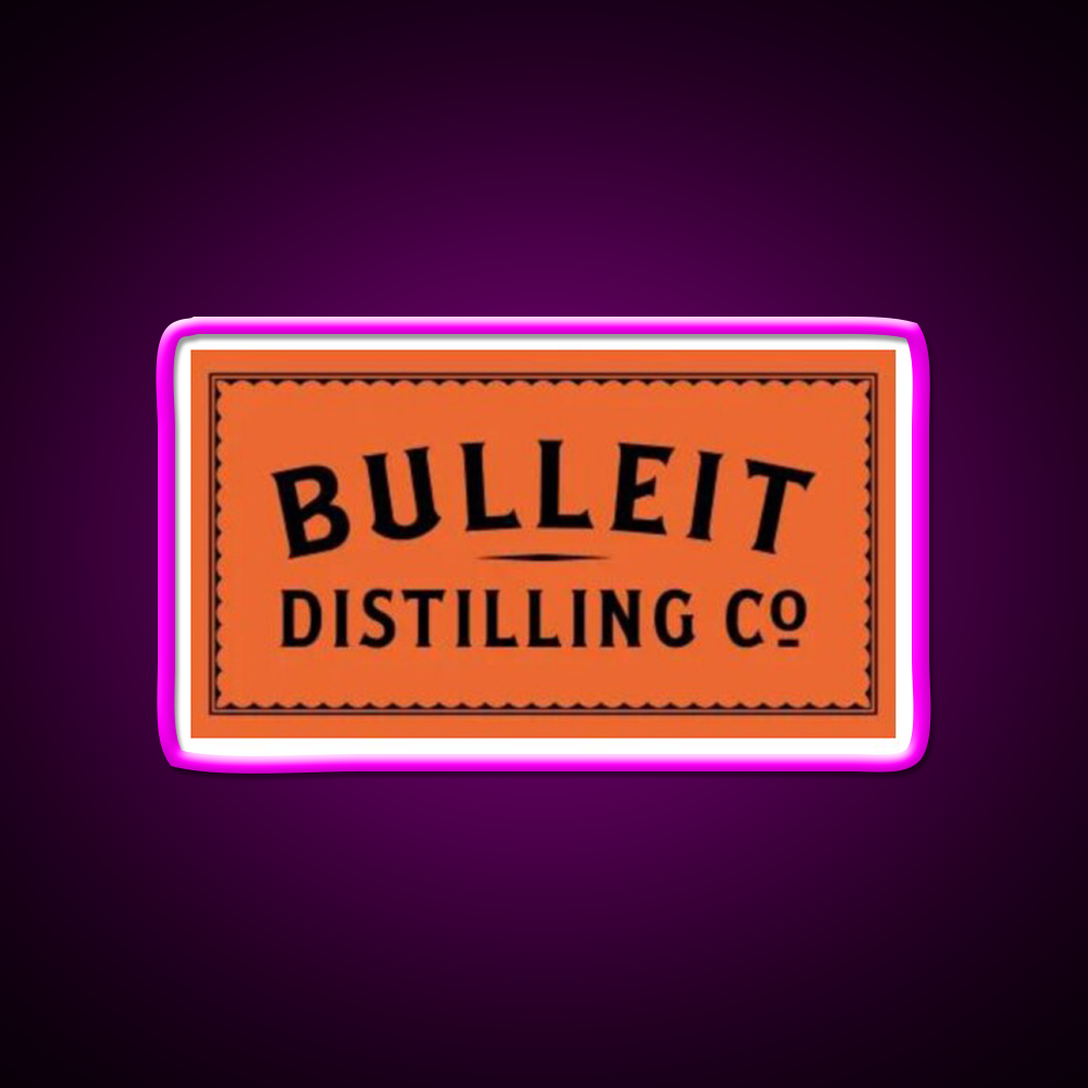 Bulleit Distilling Co Bourbon Beer Bar Decor Led Neon Sign Rgb Color - Neon sign mounted on wall in room