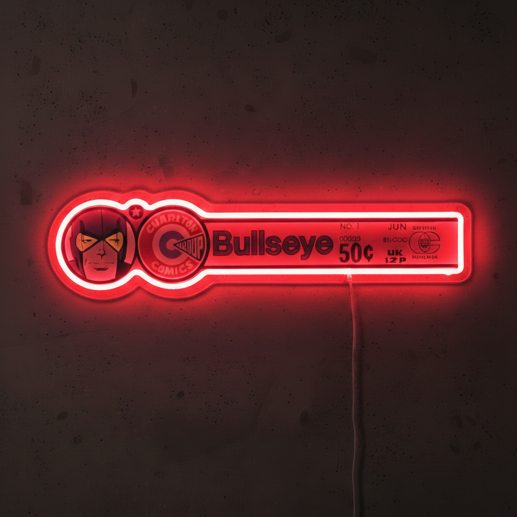 ShineNeon™ Retro Bullseye Comic Ledger LED Neon Sign - Superhero Wall Decor