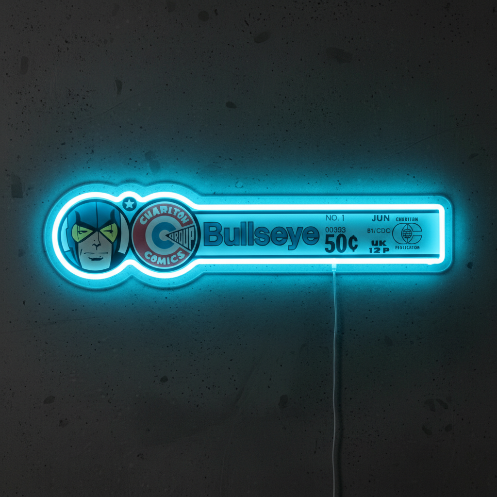 ShineNeon™ Retro Bullseye Comic Ledger LED Neon Sign - Superhero Wall Decor