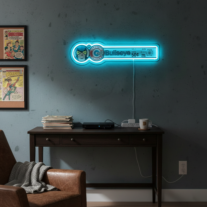 ShineNeon™ Retro Bullseye Comic Ledger LED Neon Sign - Superhero Wall Decor