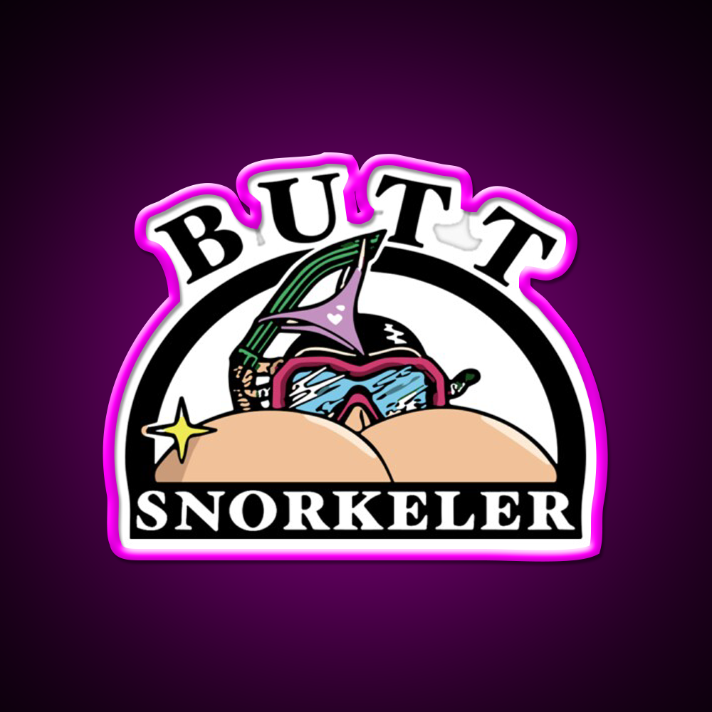Bum Snorkeler 69 Beer Bar Decor Led Neon Sign Rgb Color - Neon sign mounted on wall in room