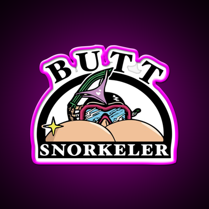 Bum Snorkeler 69 Beer Bar Decor Led Neon Sign Rgb Color - Neon sign mounted on wall in room