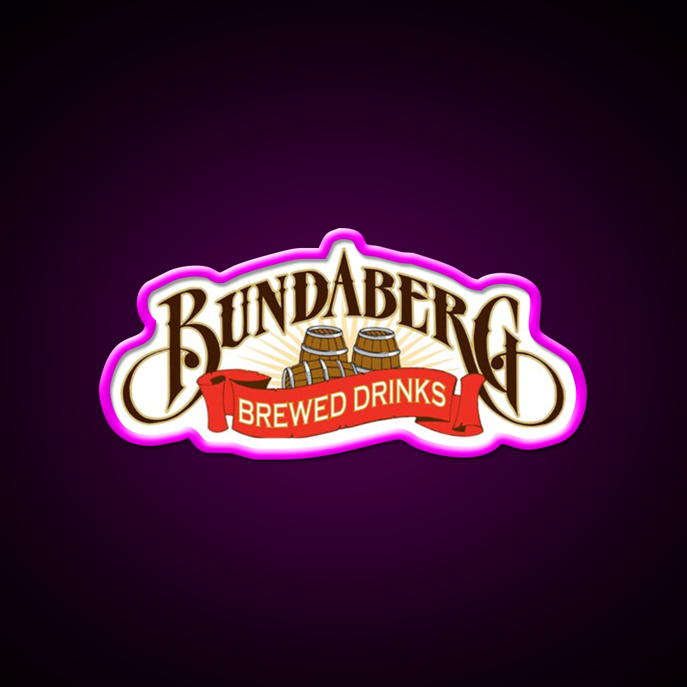 Bundaberg Brewed Drinks Beer Bar Decor Led Neon Sign Rgb Color - Neon sign mounted on wall in room