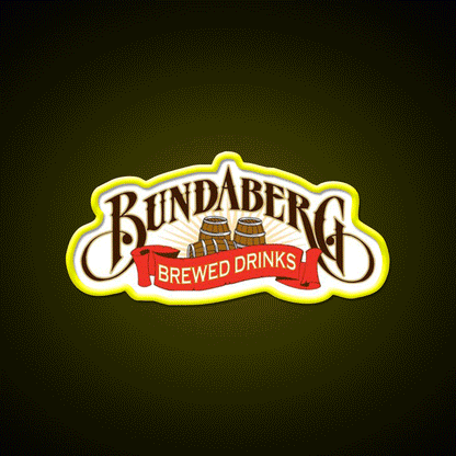 Bundaberg Brewed Drinks Beer Bar Decor Led Neon Sign Rgb Color - Custom LED neon sign front view