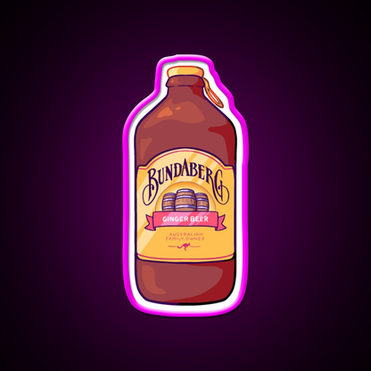 Bundaberg Ginger Beer Bar Decor Led Neon Sign Rgb Color - Neon sign mounted on wall in room