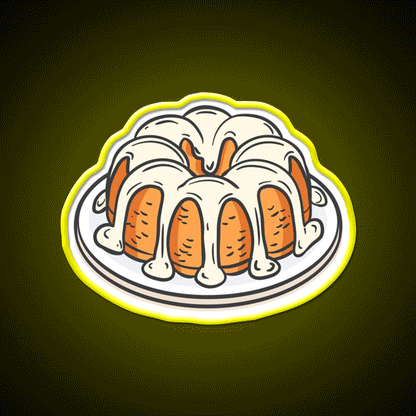Bundt Cake Snack Food Led Neon Sign Rgb Color - Custom LED neon sign front view