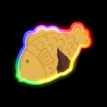 Bungeoppang Snack Food Led Neon Sign Snack Food Led Neon Sign Rgb Color - LED neon sign close-up detail