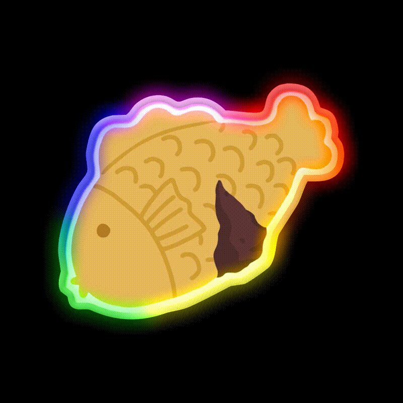 Bungeoppang Snack Food Led Neon Sign Snack Food Led Neon Sign Rgb Color - LED neon sign close-up detail
