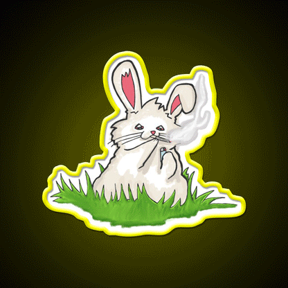 Bunny Hemp Inspired Green Leaf Led Neon Sign Rgb Color - Custom LED neon sign front view