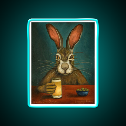 Bunny Hops Beer Bar Decor Led Neon Sign Rgb Color - Size and dimension reference