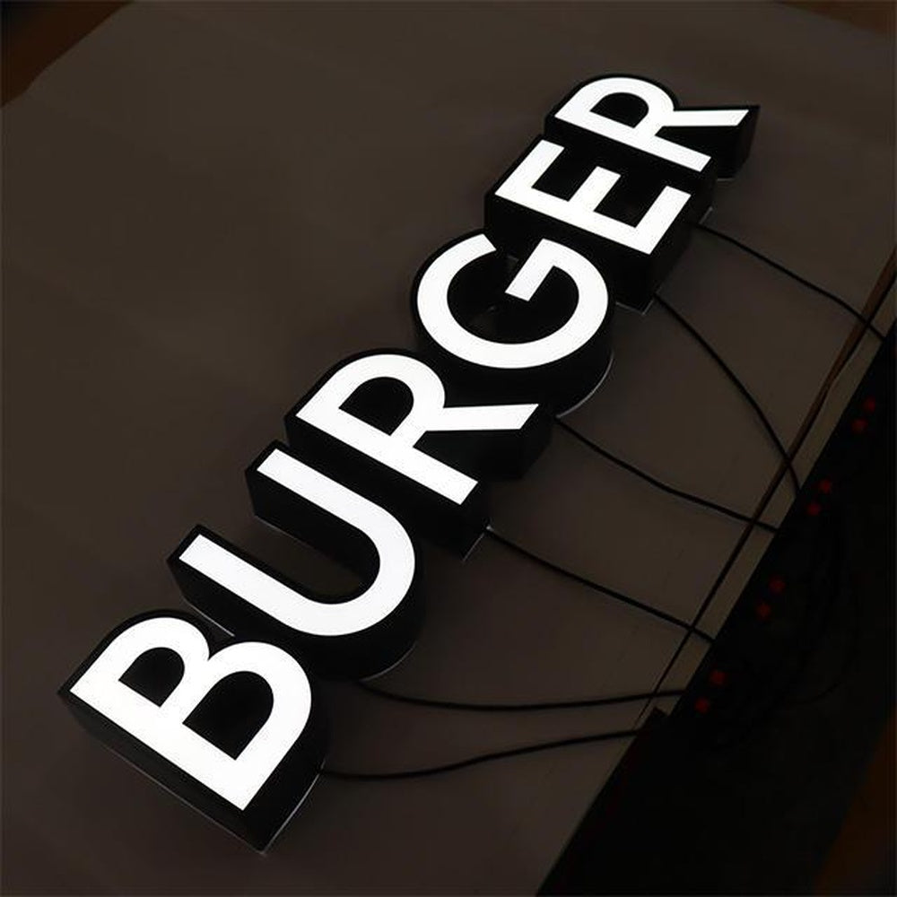 Burger 3D Frontlit Letters Metal Led Sign