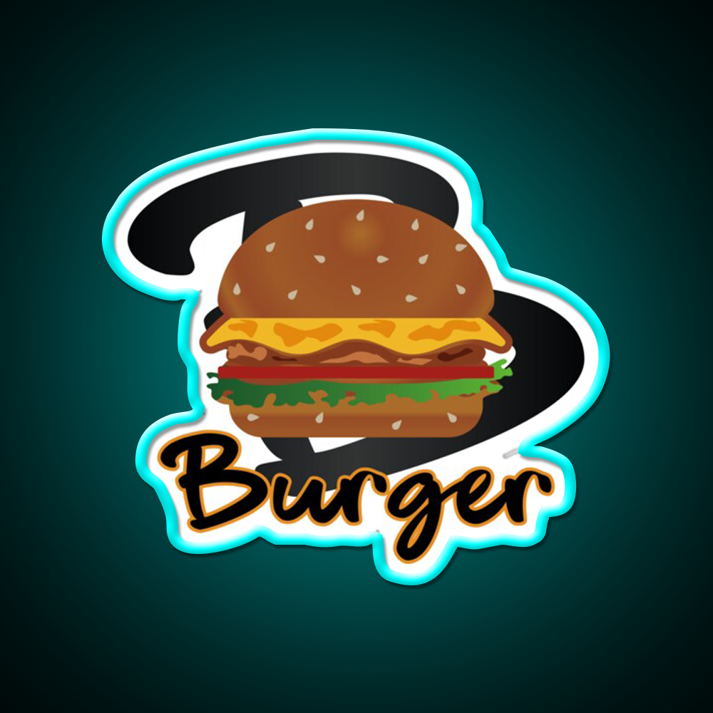Burger America Fast Food Led Neon Sign For Burger Place Rgb Color