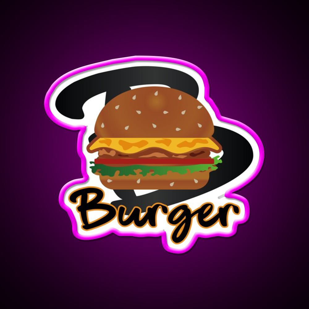 Burger America Fast Food Led Neon Sign For Burger Place Rgb Color