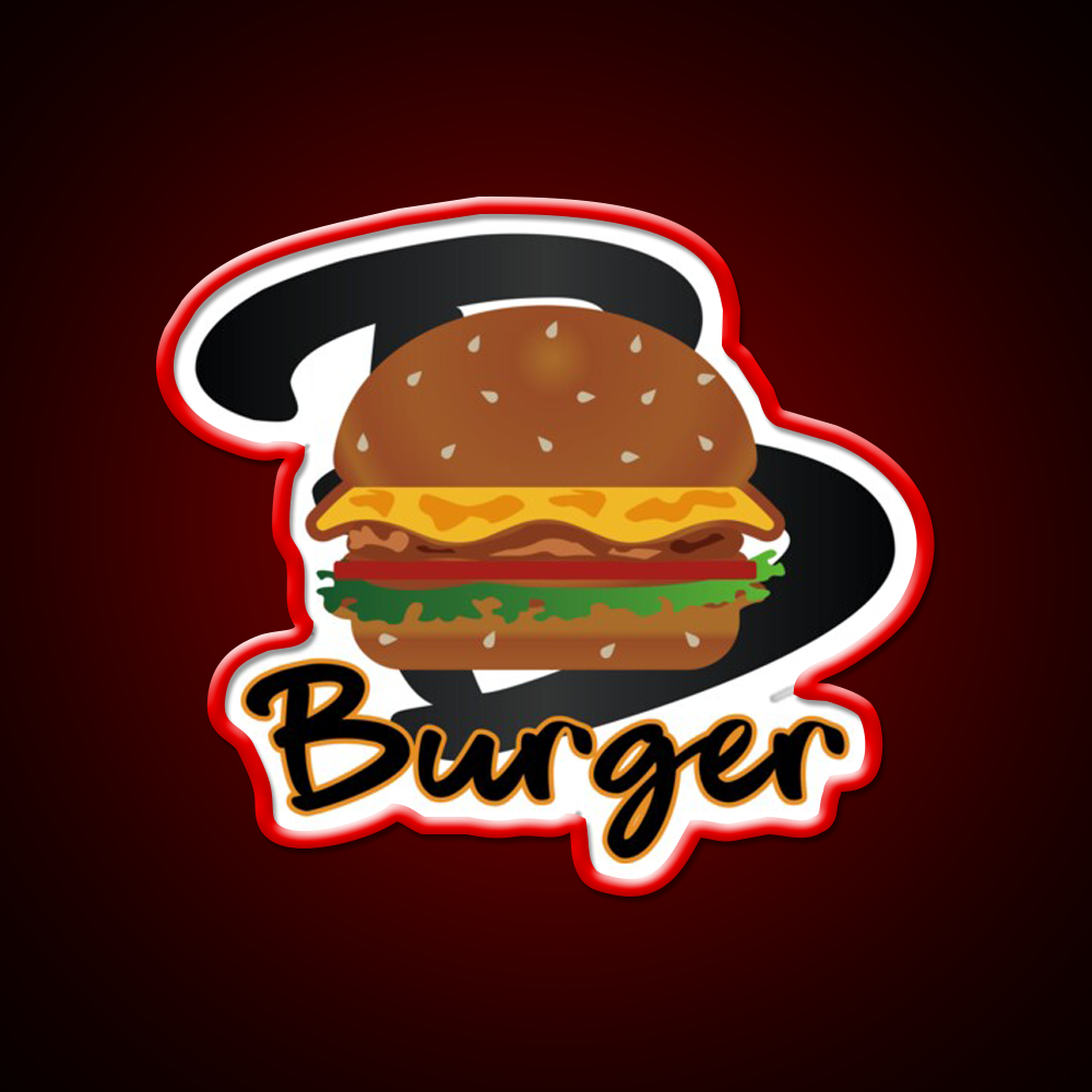 Burger America Fast Food Led Neon Sign For Burger Place Rgb Color