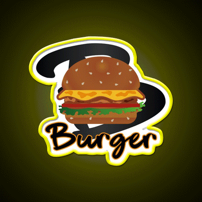 Burger America Fast Food Led Neon Sign For Burger Place Rgb Color