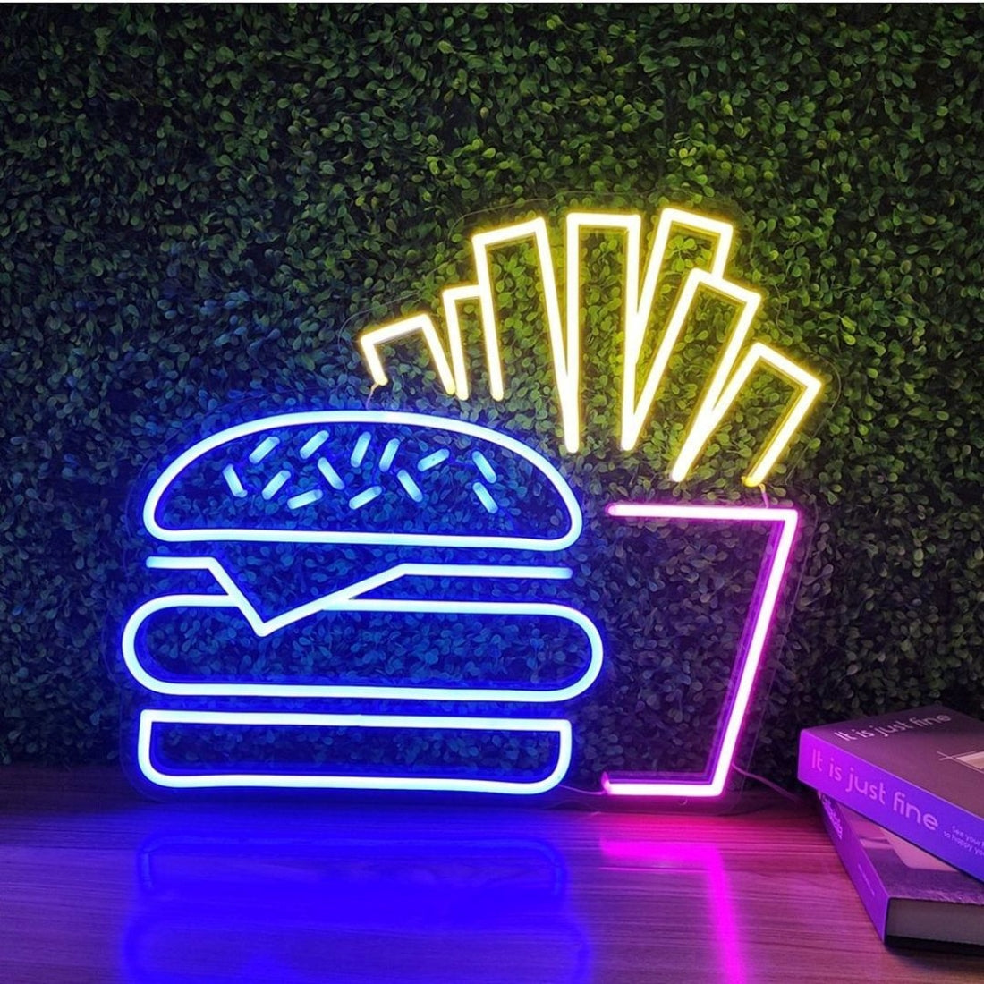 Burger And Fries Led Sign Business Neon Sign